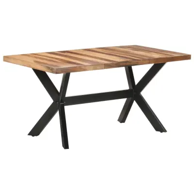 vidaXL Jedilna miza 160x80x75 cm trden les z medenim zaključkom