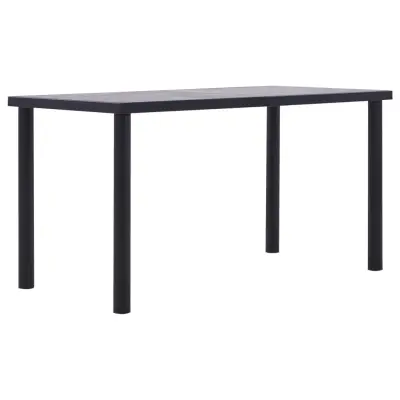 vidaXL Jedilna miza črna in betonsko siva 140x70x75 cm mediapan