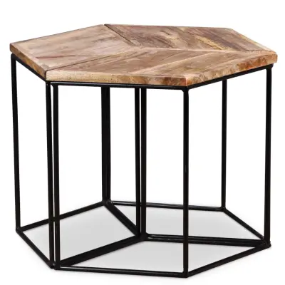 vidaXL Klubska mizica iz trdnega mangovega lesa 56x48x40 cm