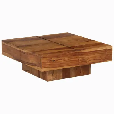 vidaXL Klubska mizica 80x80x30 cm trden akacijev les
