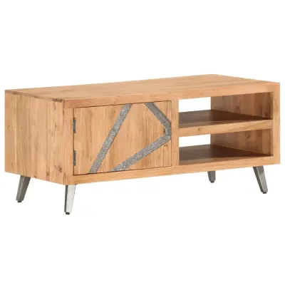 vidaXL Klubska mizica 90x45x40 cm iz trdnega akacijevega lesa