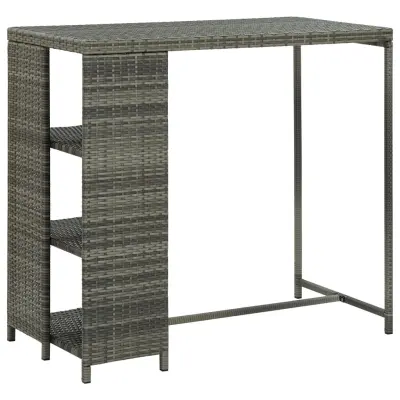 vidaXL Barska miza s stojalom za shranjevanje siva 120x60x110 cm