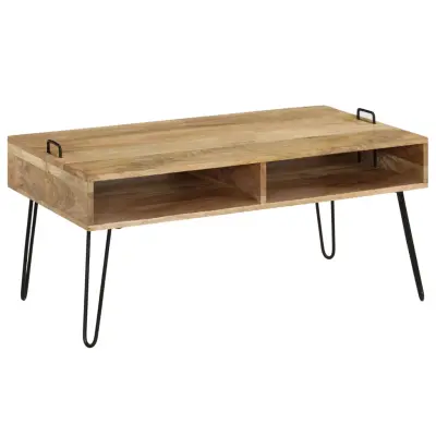 vidaXL Klubska mizica iz trdnega mangovega lesa 100x60x45 cm