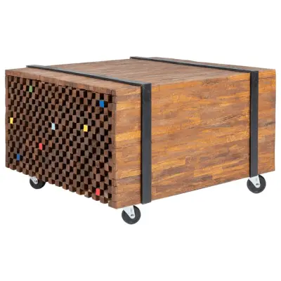 vidaXL Stranska mizica iz tikovine 60x60x38 cm