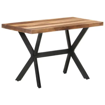 vidaXL Jedilna miza 120x60x75 cm trden les z medenim zaključkom