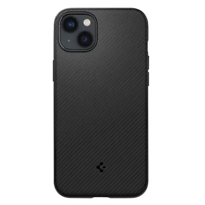 Silikonski ovitek Spigen za iPhone 14 s crtastim ucinkom, združljiv z MagSafe, Mag Armor MagFit - mat crna