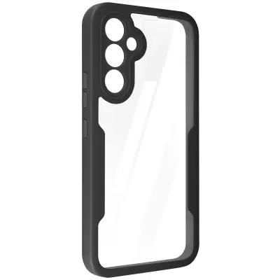 Celotna torbica za Samsung Galaxy A54 5G, odporna na udarce, prozorna / crna