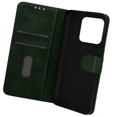 Ovitek za Xiaomi 13 Pro, soft-touch Suede Effect, z denarnico in magnetnim jezickom - zelen