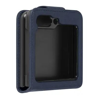 Preklopna torbica serije Chesterfield za Samsung Galaxy Z Flip 5 - polnocno modra