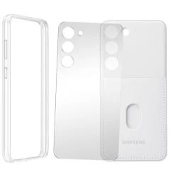 Uradni ovitek za Samsung Galaxy S23 Plus, ojacana zašcita z izmenljivim zadnjim držalom za kartice - bel