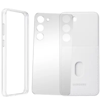 Uradni ovitek za Samsung Galaxy S23 Plus, ojacana zašcita z izmenljivim zadnjim držalom za kartice - bel