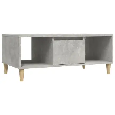 vidaXL Klubska mizica betonsko siva 90x50x36,5 cm inženirski les