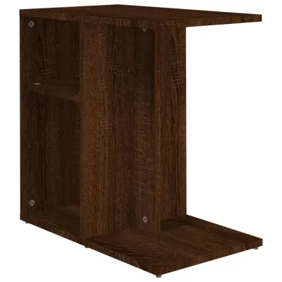 vidaXL Stranska mizica rjav hrast 50x30x50 cm inženirski les