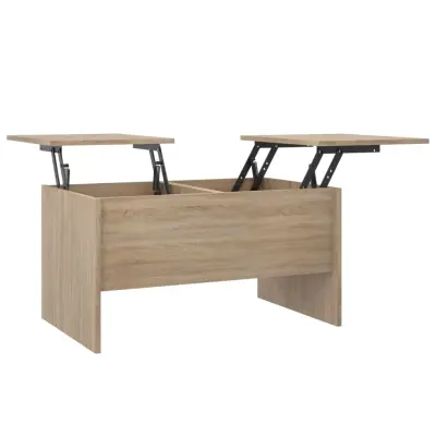 vidaXL Klubska mizica sonoma hrast 80x50x42,5 cm konstruiran les
