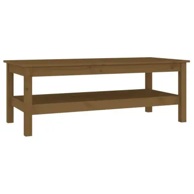 vidaXL Klubska mizica medeno rjava 110x50x40 cm trdna borovina