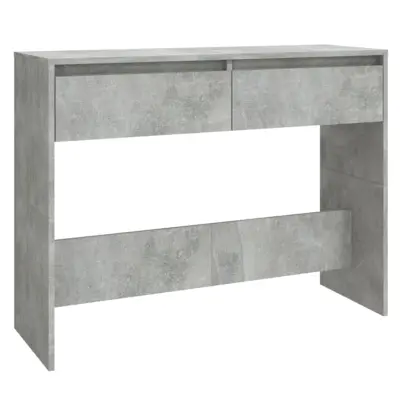 vidaXL Konzolna mizica betonsko siva 100x35x76,5 cm iverna plošča
