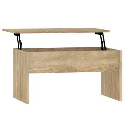 vidaXL Klubska mizica sonoma hrast 80x50,5x41,5 cm konstruiran les