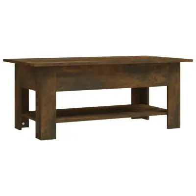 vidaXL Klubska mizica dimljeni hrast 102x55x42 cm iverna plošča