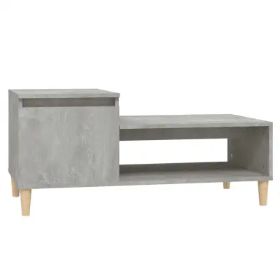 vidaXL Klubska mizica betonsko siva 100x50x45 cm konstruiran les