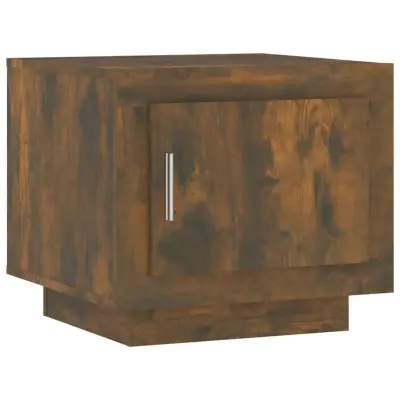 vidaXL Klubska mizica dimljeni hrast 51x50x45 cm konstruiran les