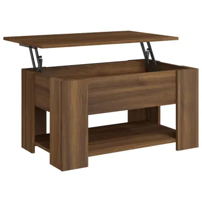 vidaXL Klubska mizica rjavi hrast 79x49x41 cm konstruiran les
