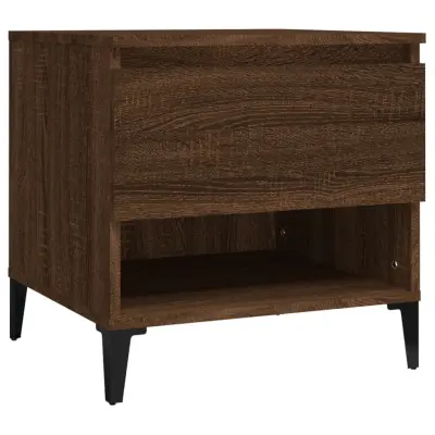 vidaXL Stranska mizica rjav hrast 50x46x50 cm inženirski les