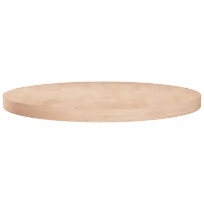 vidaXL Okrogla mizna plošča Ø80x4 cm neobdelana trdna hrastovina