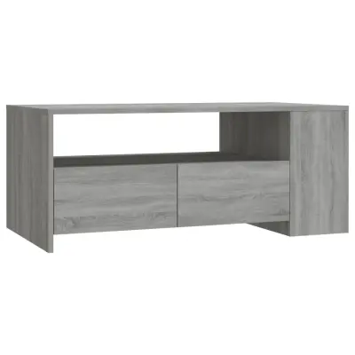 vidaXL Klubska mizica siva sonoma 102x55x42 cm inženirski les