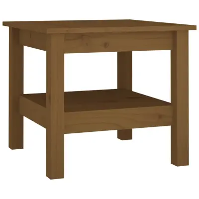 vidaXL Klubska mizica medeno rjava 45x45x40 cm trdna borovina