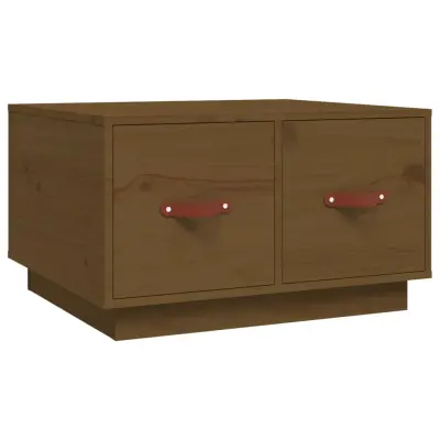 vidaXL Klubska mizica medeno rjava 60x53x35 cm trdna borovina
