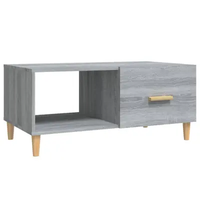 vidaXL Klubska mizica siva sonoma 89,5x50x35 cm inženirski les