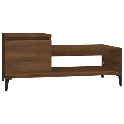 vidaXL Klubska mizica Rjav hrast 100x50x45 cm inženirski les