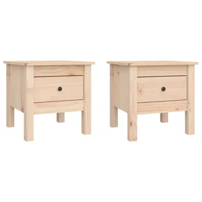 vidaXL Stranske mizice 2 kosa 40x40x39 cm trdna borovina