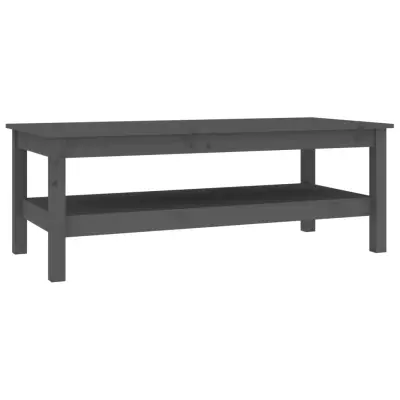 vidaXL Klubska mizica siva 110×50×40 trdna borovina