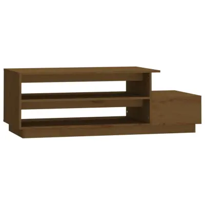 vidaXL Klubska mizica medeno rjava 120x50x40,5 cm trdna borovina