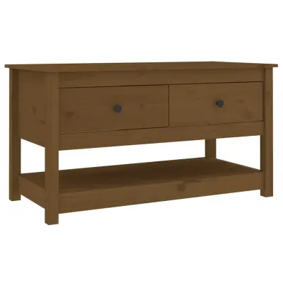 vidaXL Klubska mizica medeno rjava 102x49x55 cm trdna borovina