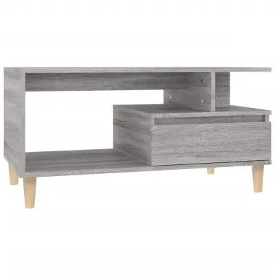 vidaXL Klubska mizica siva sonoma 90x49x45 cm inženirski les