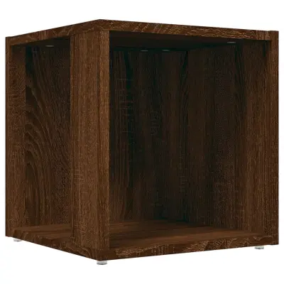 vidaXL Stranska mizica rjavi hrast 33x33x34,5 cm konstruiran les