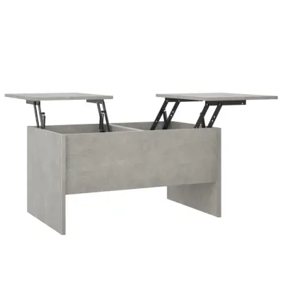 vidaXL Klubska mizica betonsko siva 80x50x42,5 cm konstruiran les