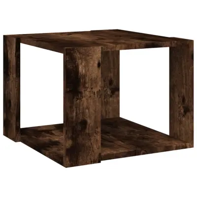 vidaXL Klubska mizica dimljeni hrast 40x40x30 cm konstruiran les