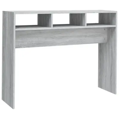vidaXL Konzolna mizica siva sonoma 105x30x80 cm konstruiran les