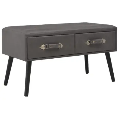 vidaXL Klubska mizica siva 80x40x46 cm umetno usnje