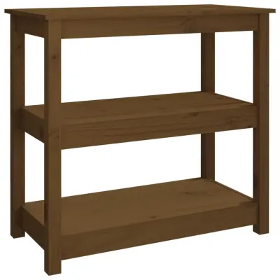 vidaXL Konzolna mizica medeno rjava 80x40x74 cm trdna borovina