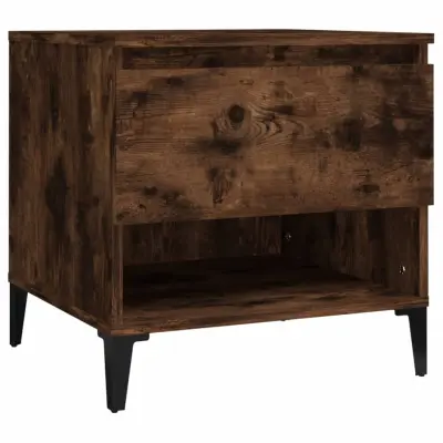vidaXL Stranska mizica dimljeni hrast 50x46x50 cm inženirski les