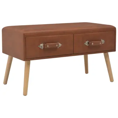 vidaXL Klubska mizica rjava 80x40x46 cm umetno usnje
