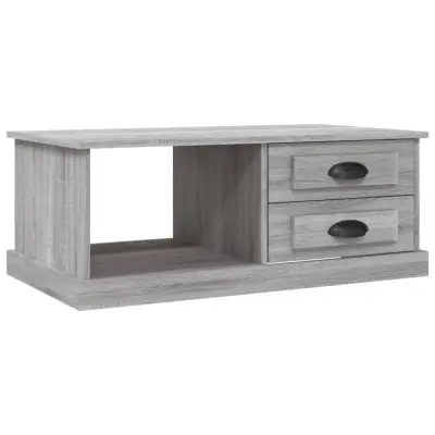 vidaXL Klubska mizica siva sonoma 90x50x35 cm inženirski les