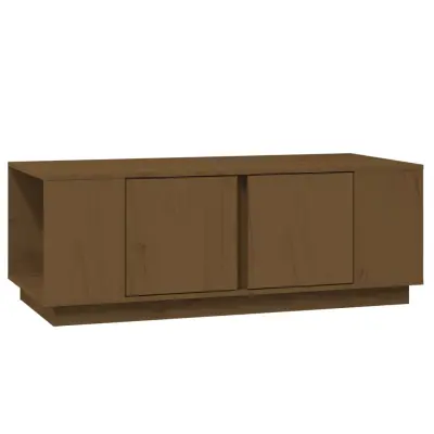 vidaXL Klubska mizica medeno rjava 110x50x40 cm trdna borovina