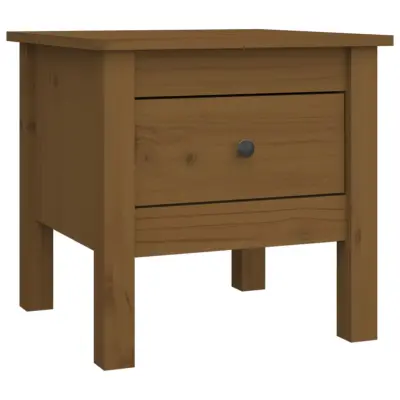 vidaXL Stranska mizica medeno rjava 40x40x39 cm trdna borovina