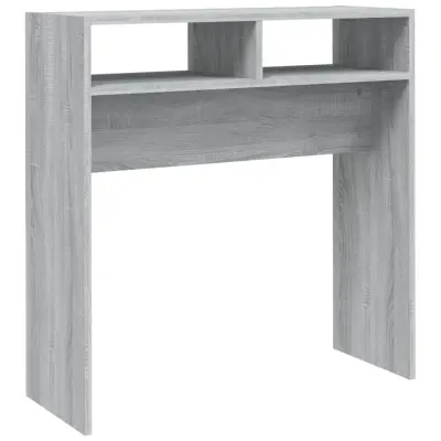 vidaXL Konzolna mizica siva sonoma 78x30x80 cm konstruiran les