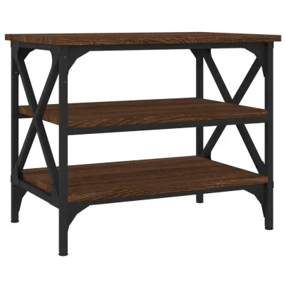 vidaXL Stranska mizica rjav hrast 55x38x45 cm inženirski les